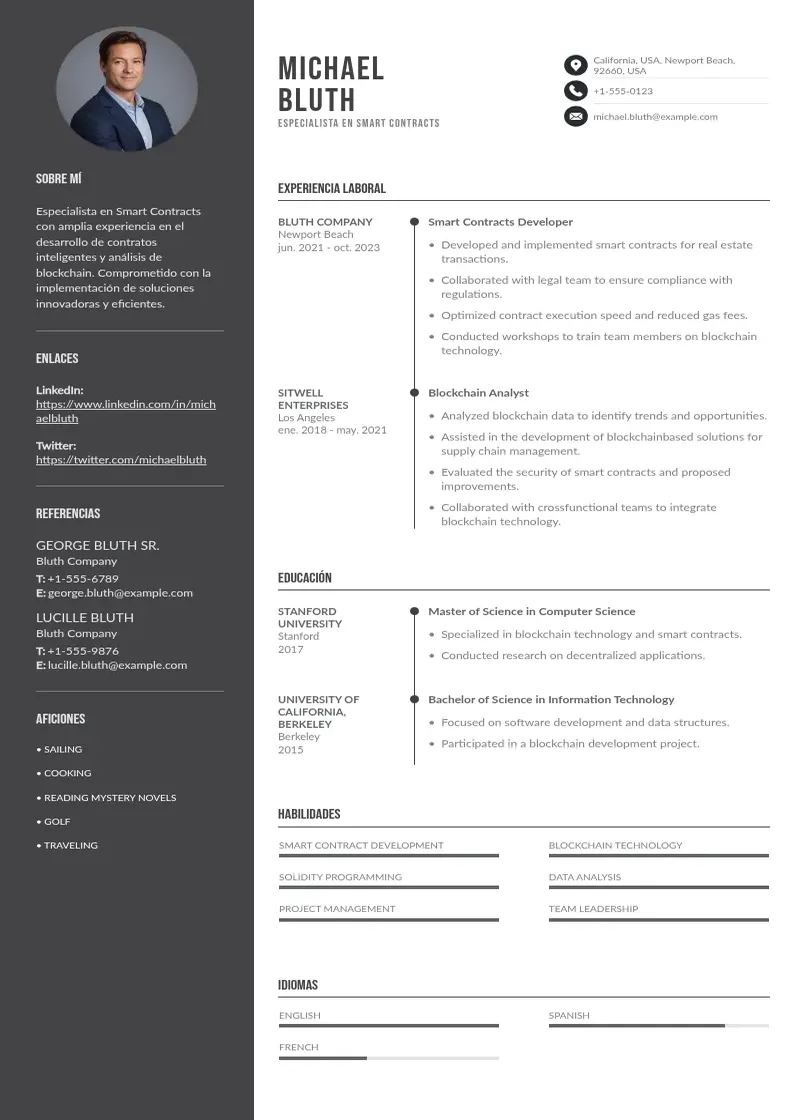 two column especialista-en-smart-contracts resume example