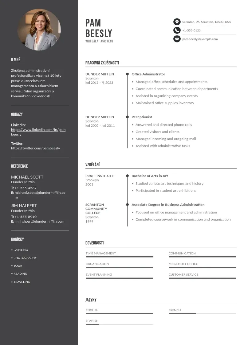 Divu kolonnu Zivotopis virtualniho asistenta CV piemērs