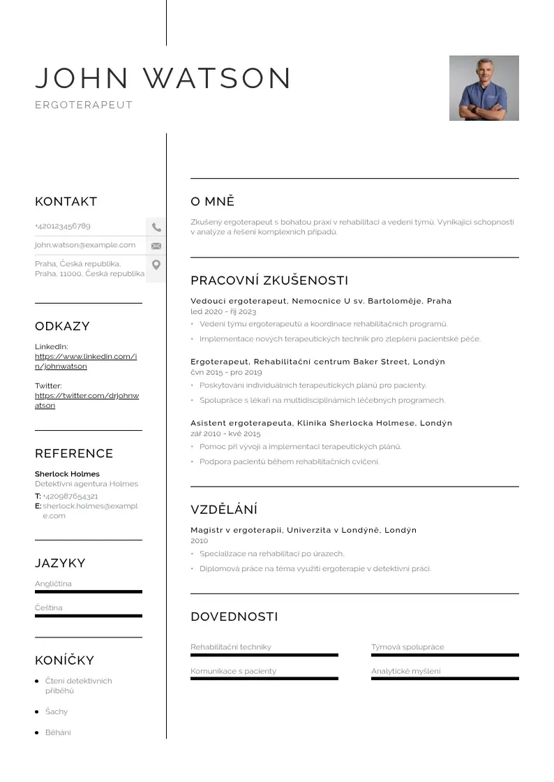Vienkārša Ergoterapeut zivotopis CV piemērs