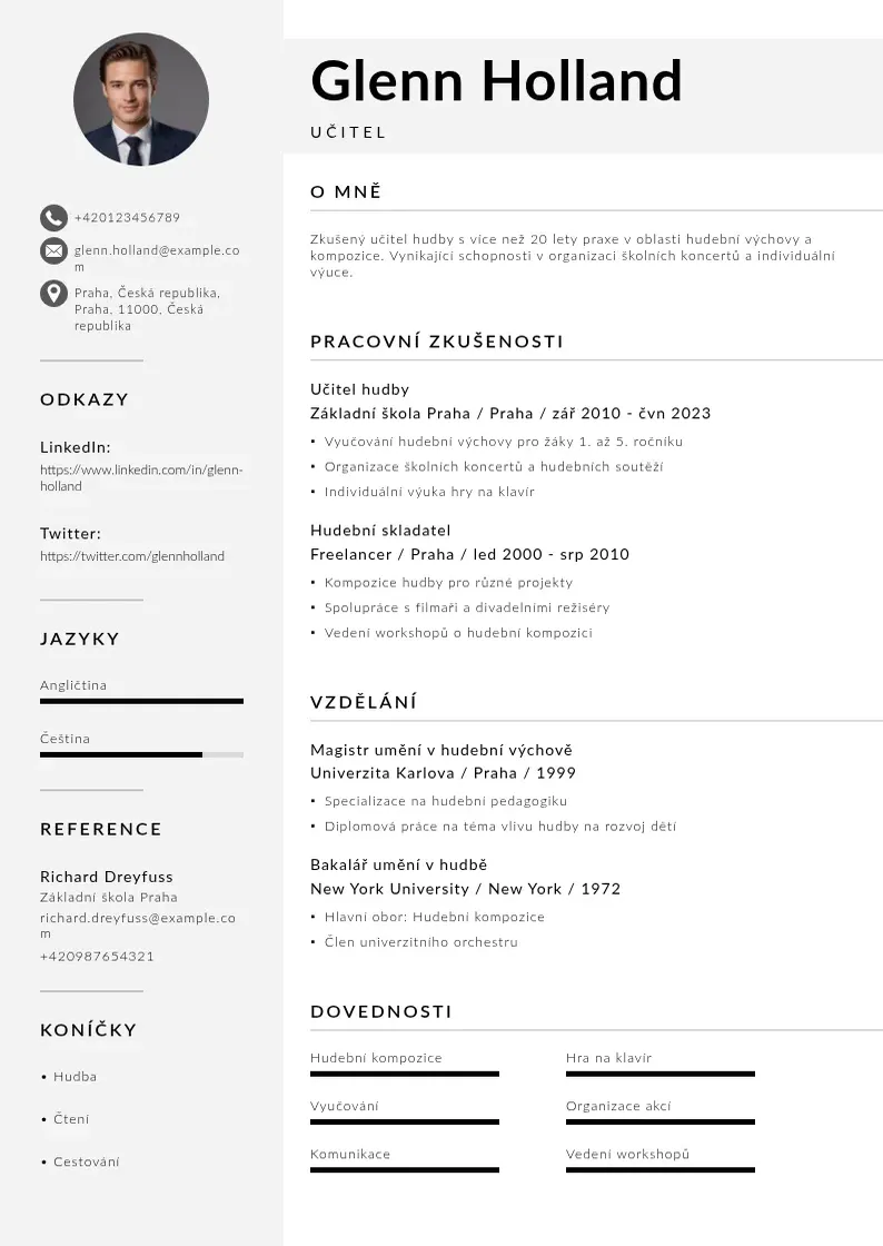 Mūsdienīga Ucitele zakladni skoly zivotopis CV veidne