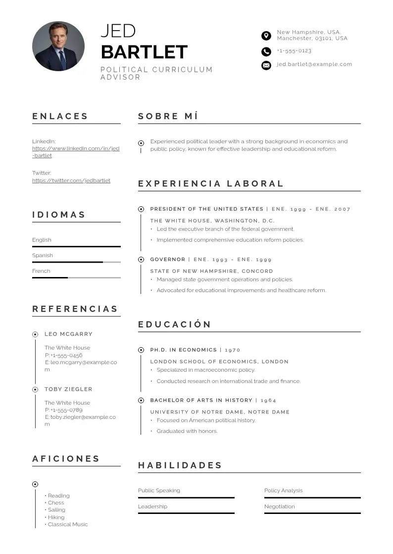 two column curriculum-politico resume example