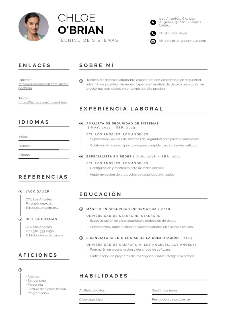 two column tecnico resume example