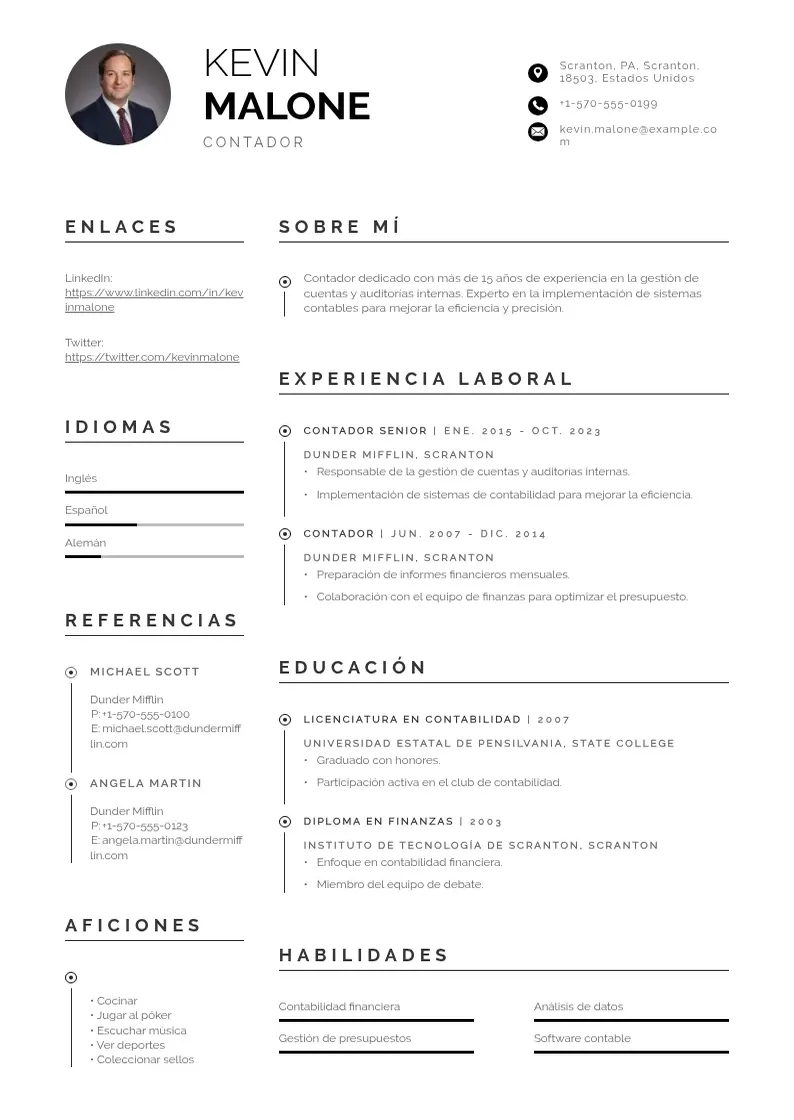 two column cv-personal-de-contabilidad resume example