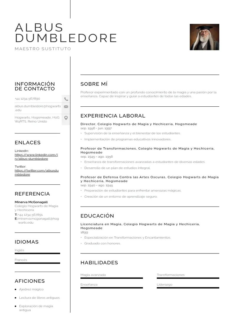 two column curriculum-vitae-de-maestro-sustituto resume example