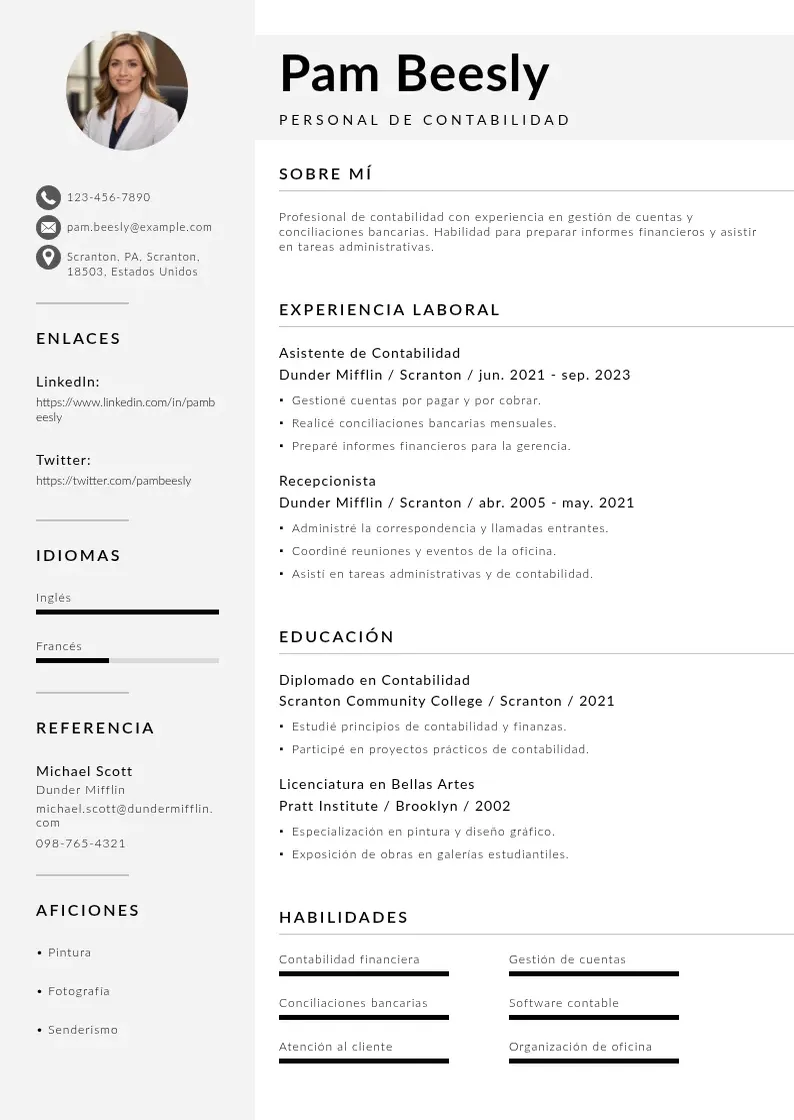 two column cv-personal-de-contabilidad resume example
