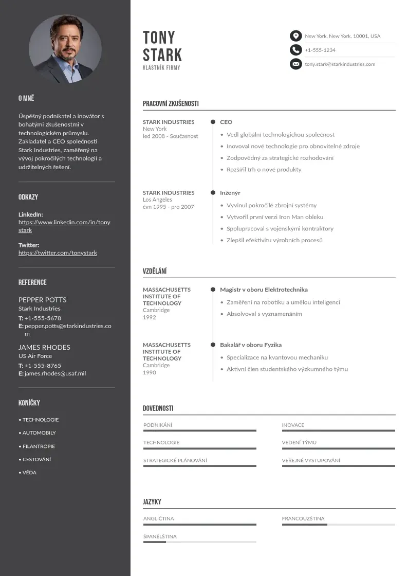 Divu kolonnu Zivotopis vlastnik firmy CV piemērs