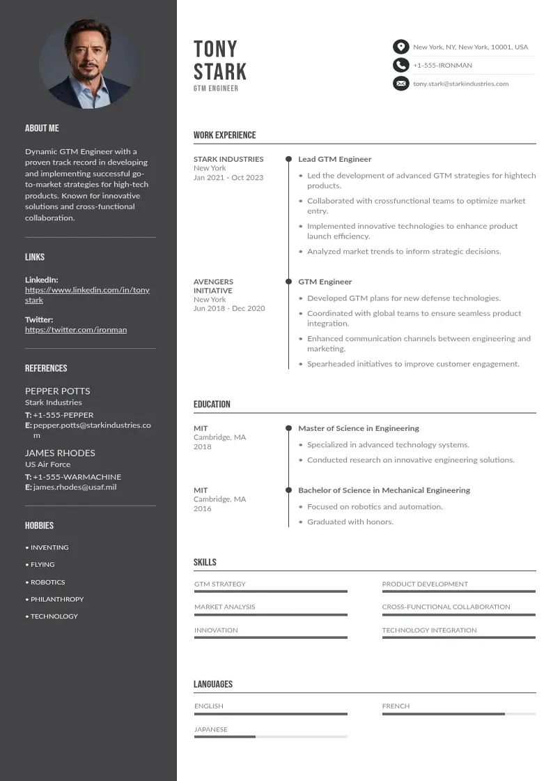 two column gtm-engineer-resume resume example