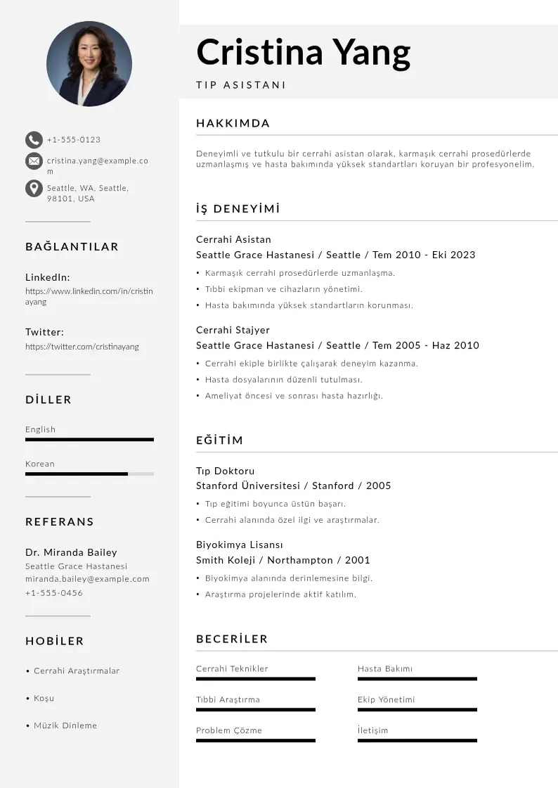 Mūsdienīga Tip asistani ozgecmis CV veidne