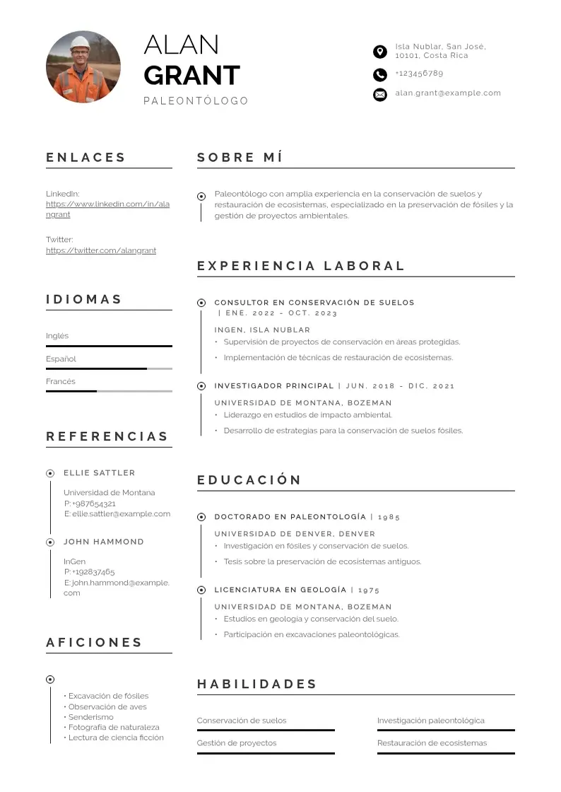 two column tecnico-en-conservacion-de-suelos resume example