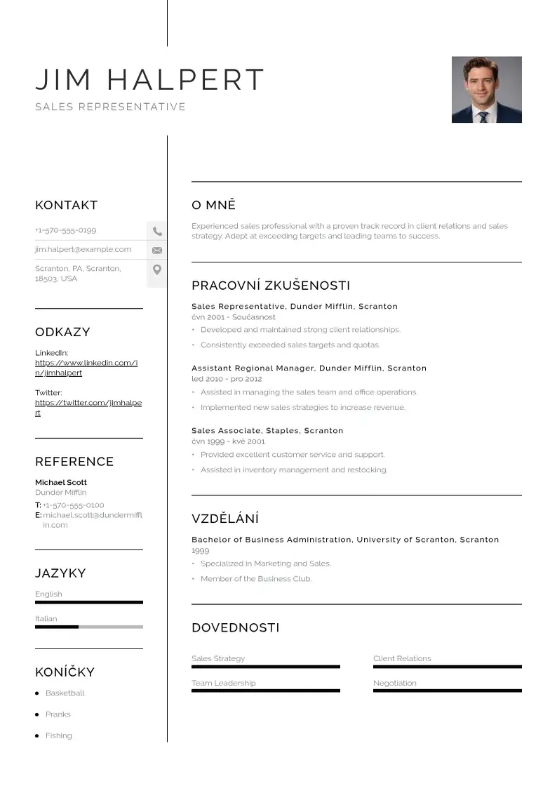 Vienkārša Zivotopis anglictina CV piemērs