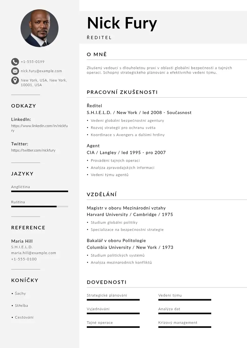 Mūsdienīga Vedeni tymu zivotopis CV veidne