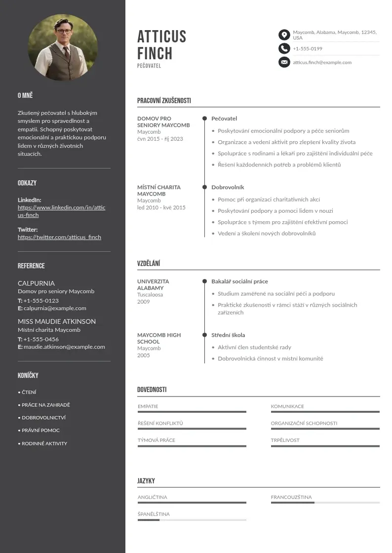 Divu kolonnu Zivotopis pecovatele CV piemērs