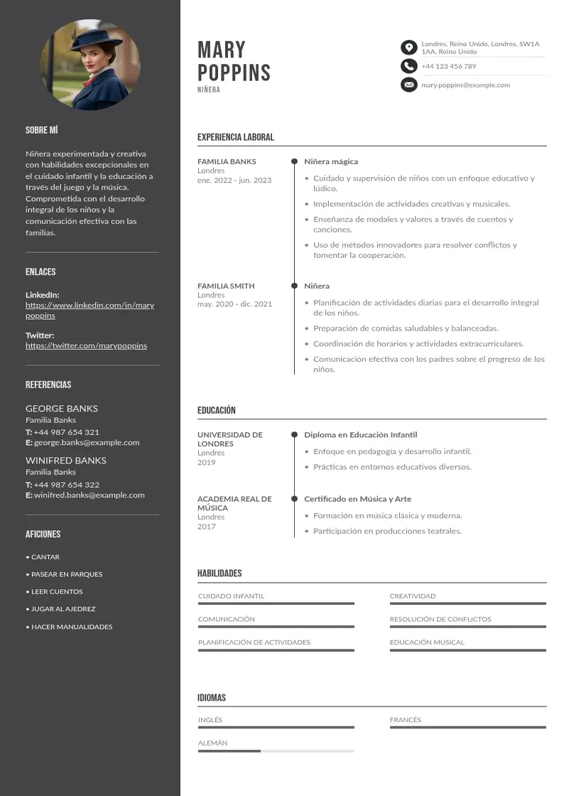 two column curriculum-de-ninera resume example