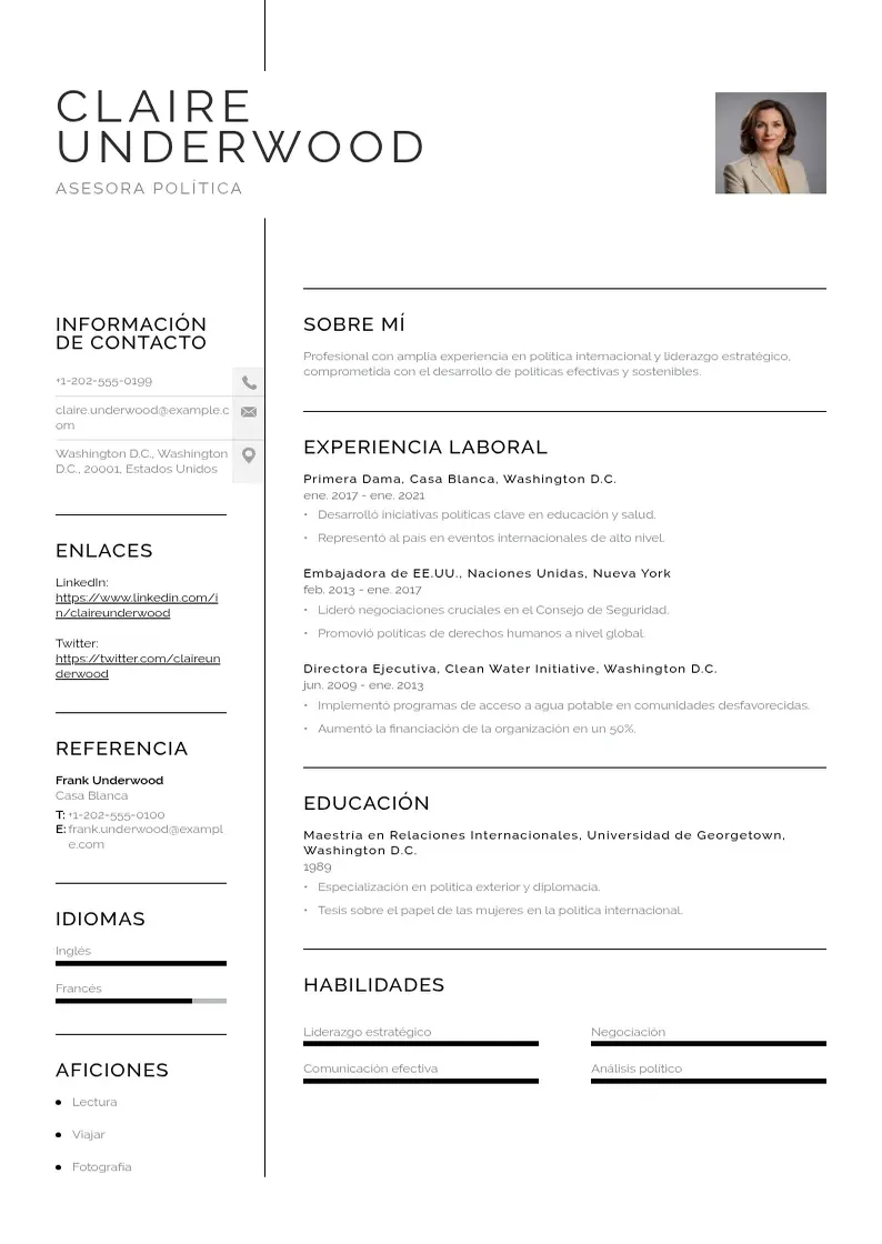 two column curriculum-politico resume example