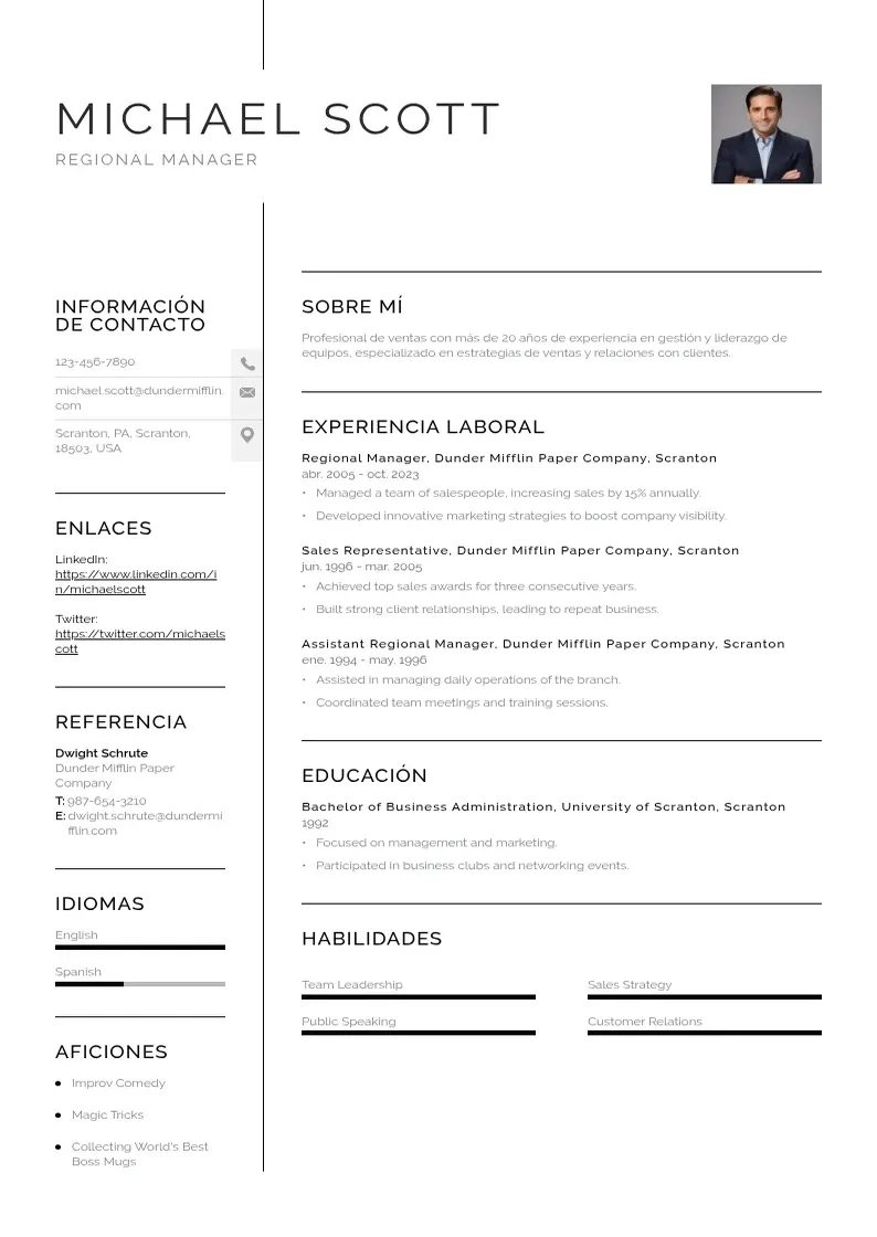 two column curriculum-vitae-plantilla-para-rellenar-gratis resume example