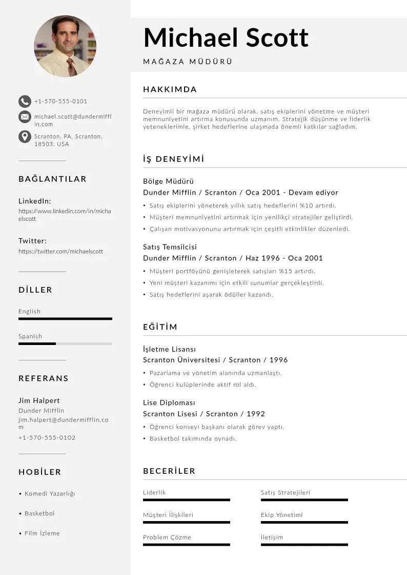 Mūsdienīga Magaza muduru CV veidne