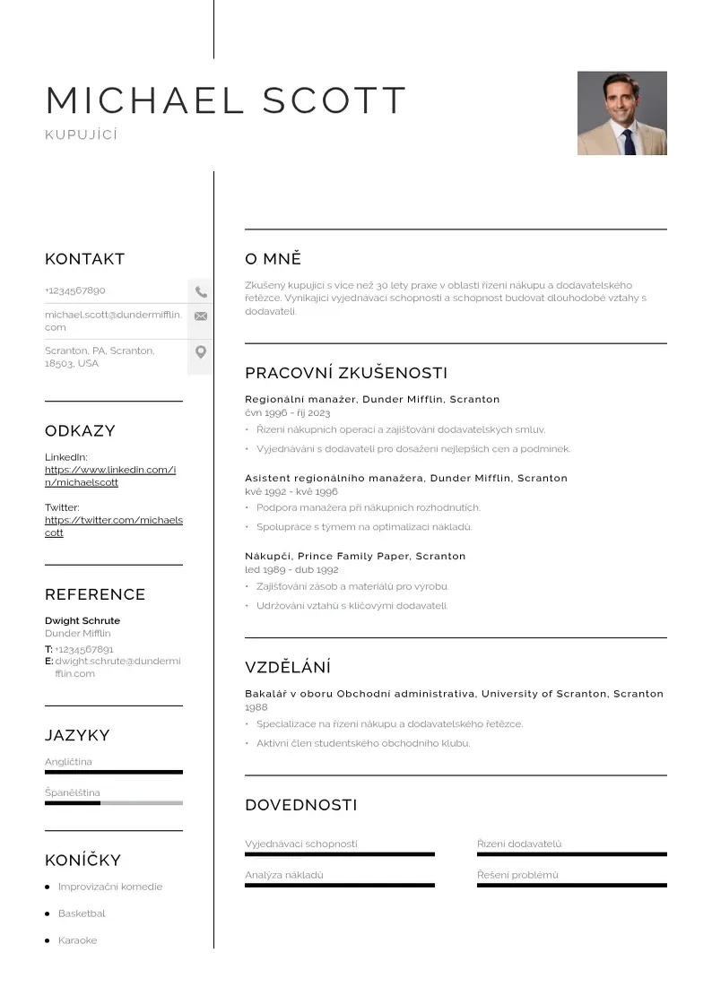 Vienkārša Kupujici zivotopis CV piemērs