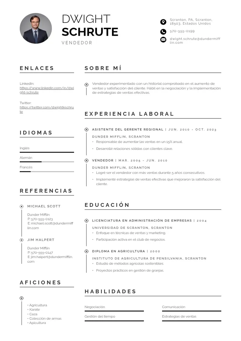 two column curriculum-de-vendedor resume example