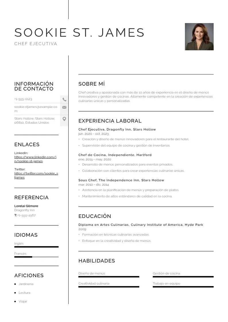 two column disenadora-de-menus resume example