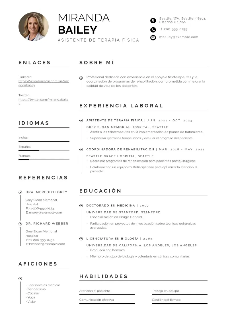 two column cv-asistente-de-terapia-fisica resume example