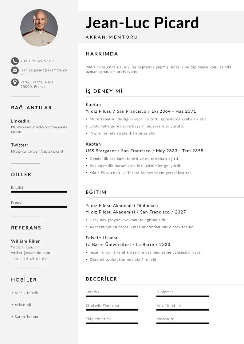 Mūsdienīga Akran Mentoru  CV veidne