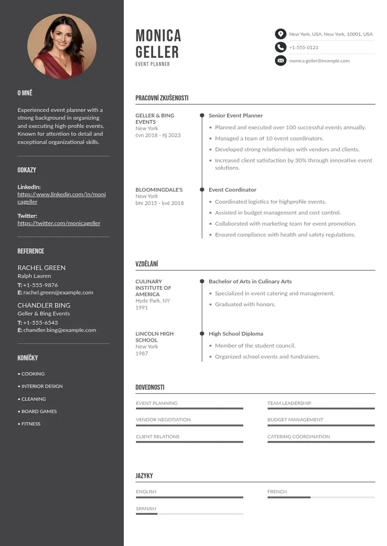 Divu kolonnu Planovac udalosti zivotopis CV piemērs