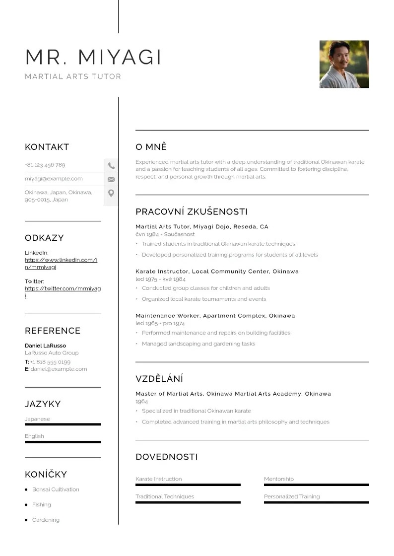 Vienkārša Tutor zivotopis CV piemērs