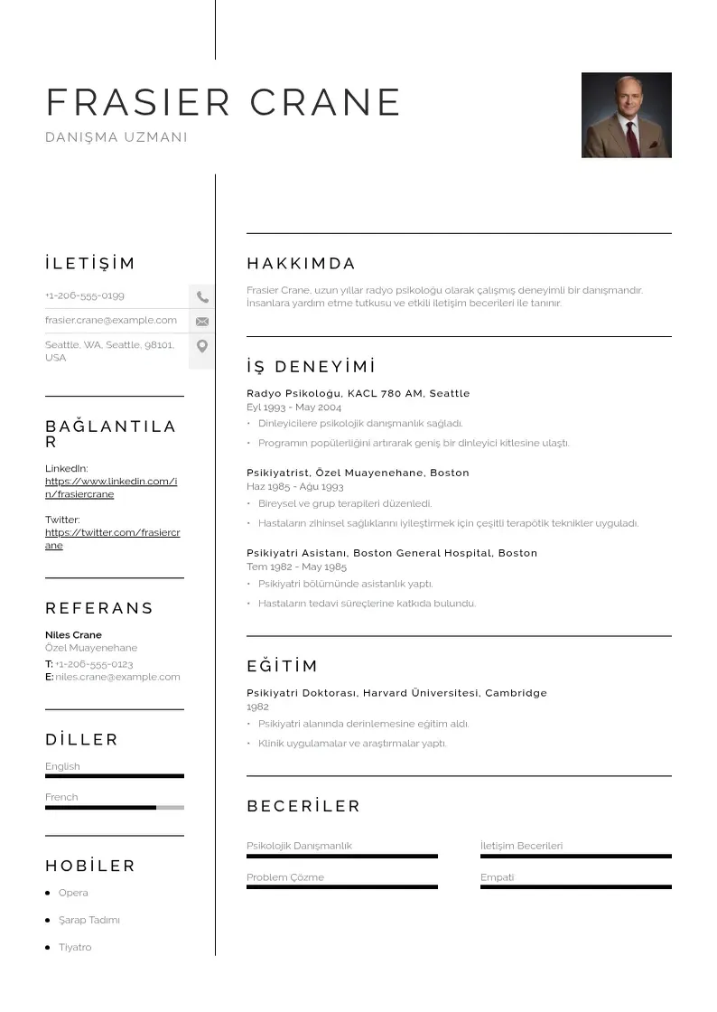 Vienkārša Danışma  CV piemērs
