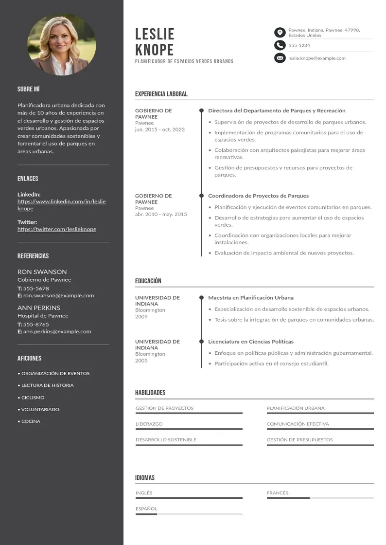 two column planificador-de-espacios-verdes-urbanos resume example