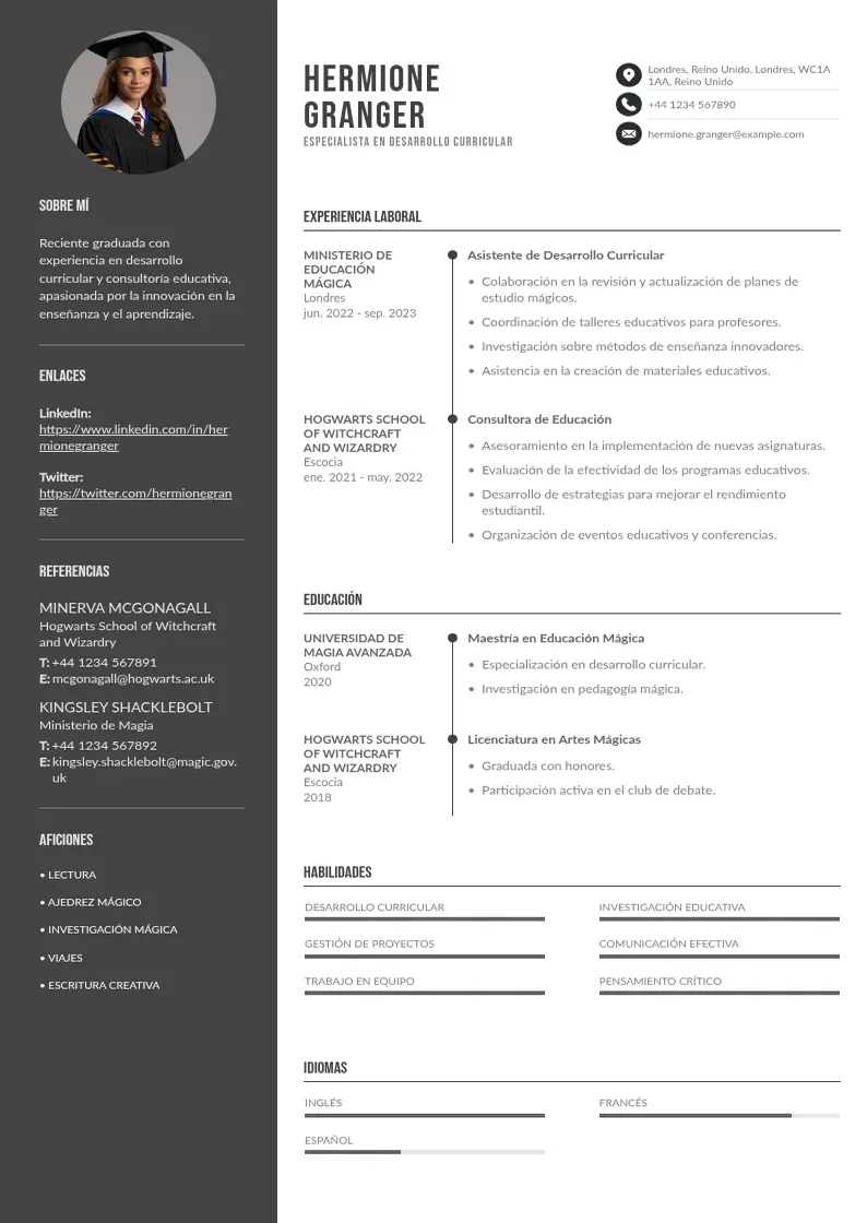 two column curriculum-recien-graduado resume example