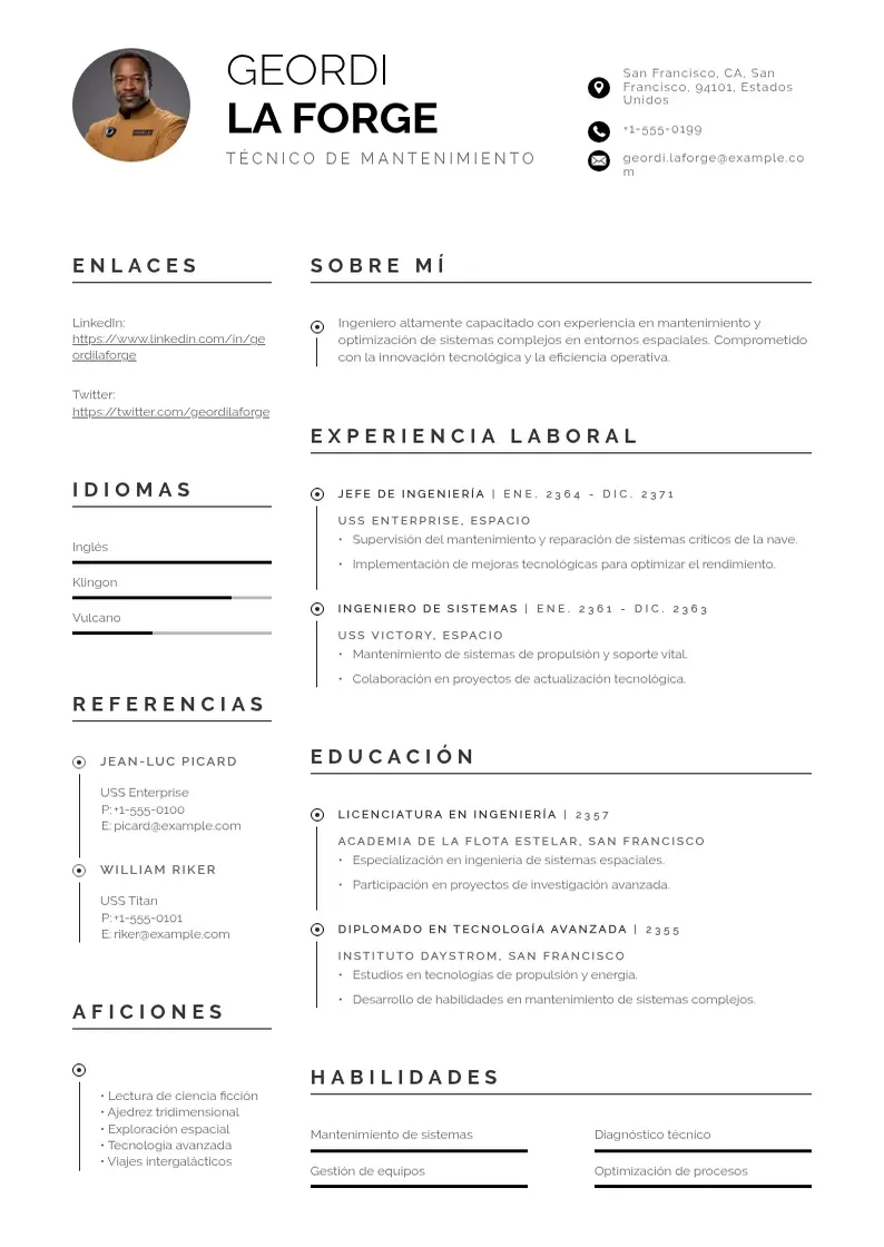 two column curriculum-de-tecnico-de-mantenimiento resume example