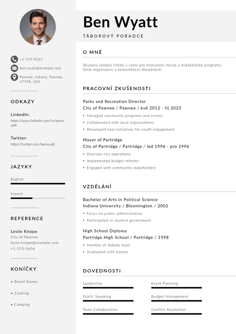 Mūsdienīga Taboroveho poradce zivotopis CV veidne