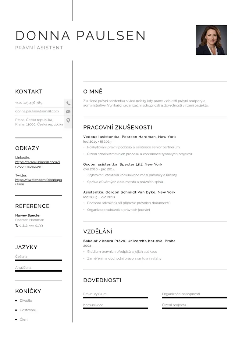 Vienkārša Pravni asistent zivotopis CV piemērs