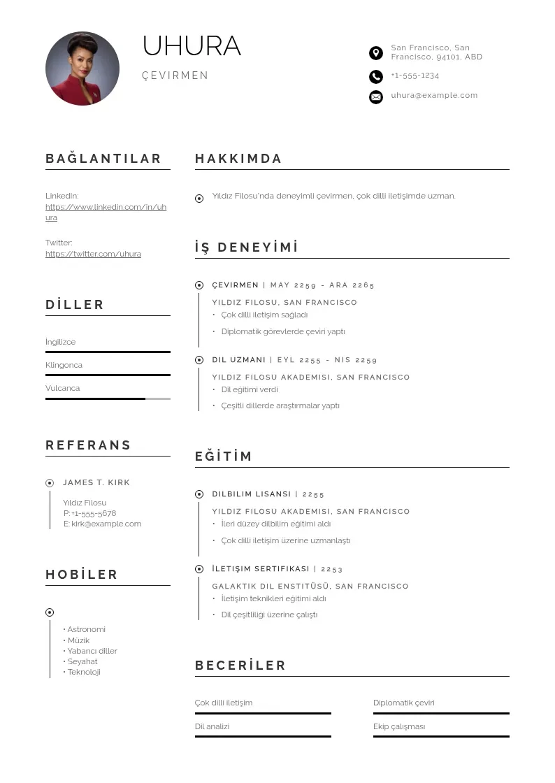Profesionāla Cevirmen CV veidne