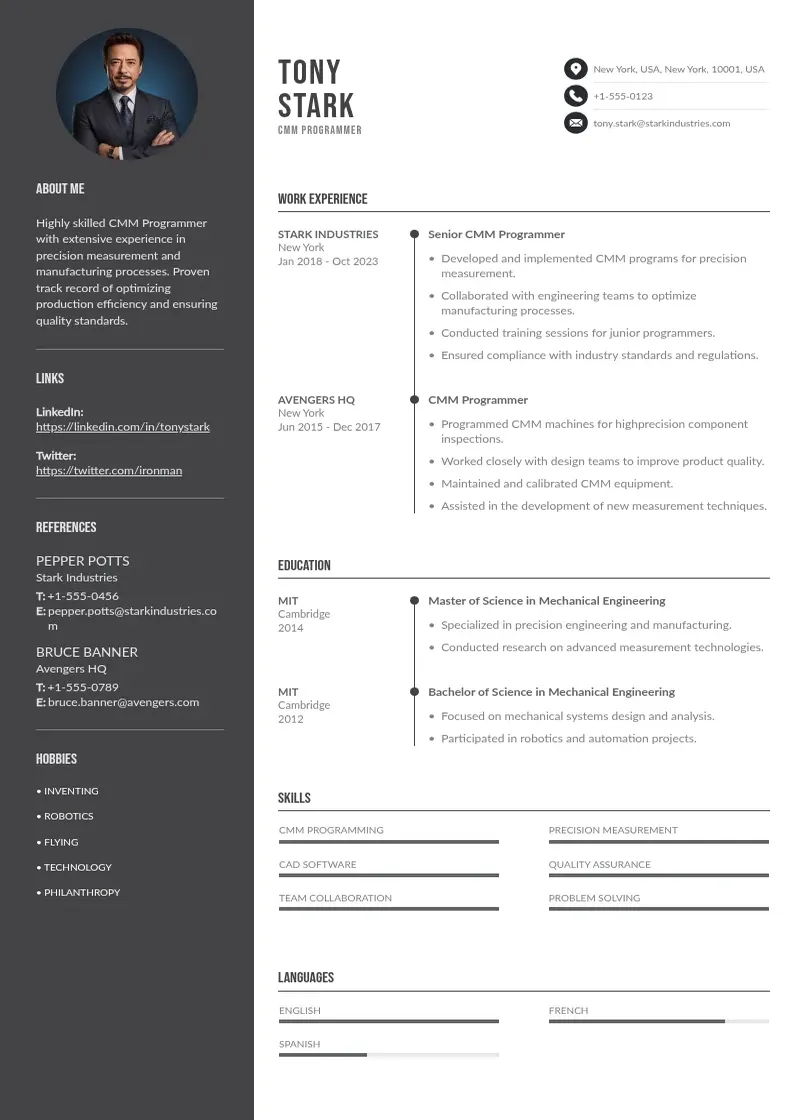 two column cmm-programmer-resume resume example