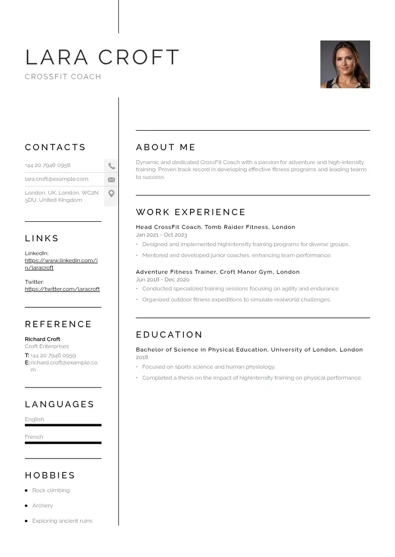 simple Crossfit coach resume examples resume example