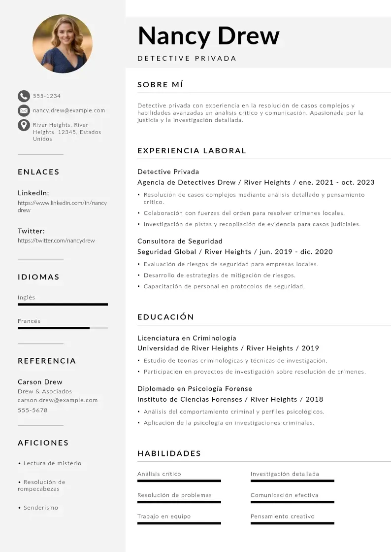 two column solucionador-de-problemas resume example