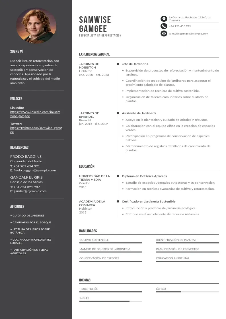 two column especialista-en-reforestacion resume example