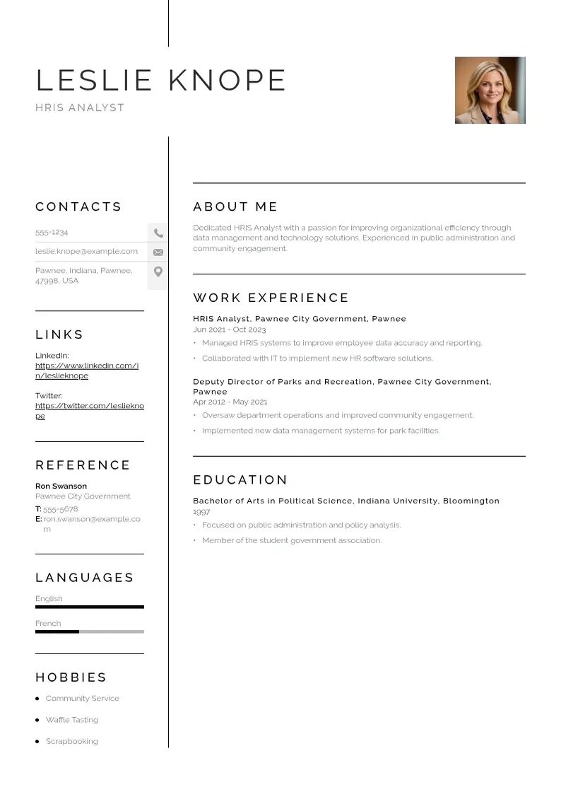 simple Hris analyst resume resume example