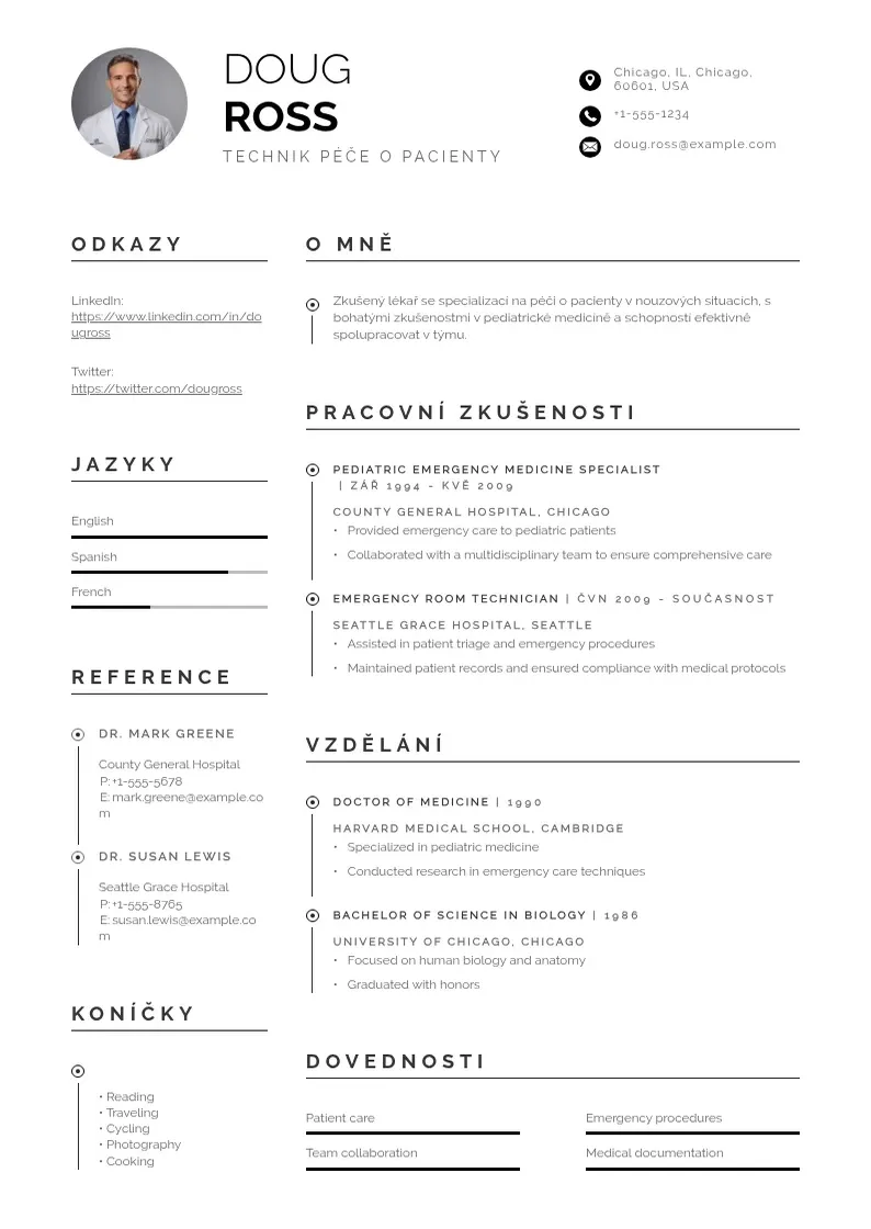 Profesionāla Technik pece o pacienty zivotopis CV veidne