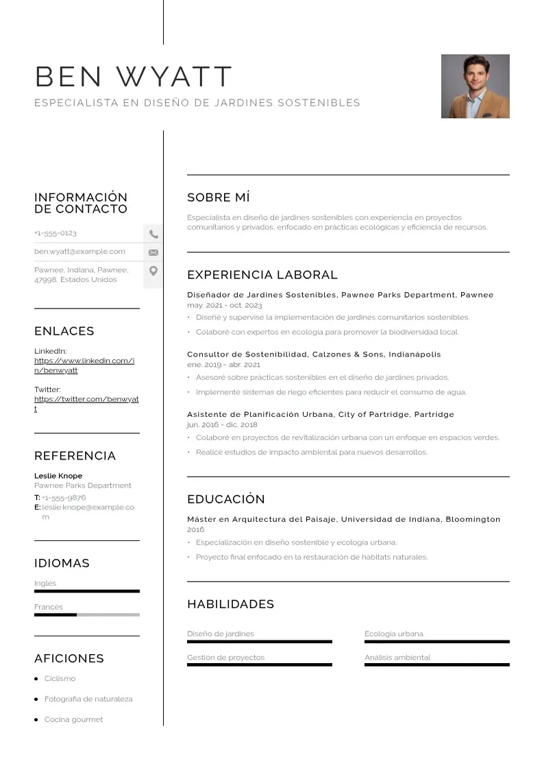 two column especialista-en-diseno-de-jardines-sostenibles resume example
