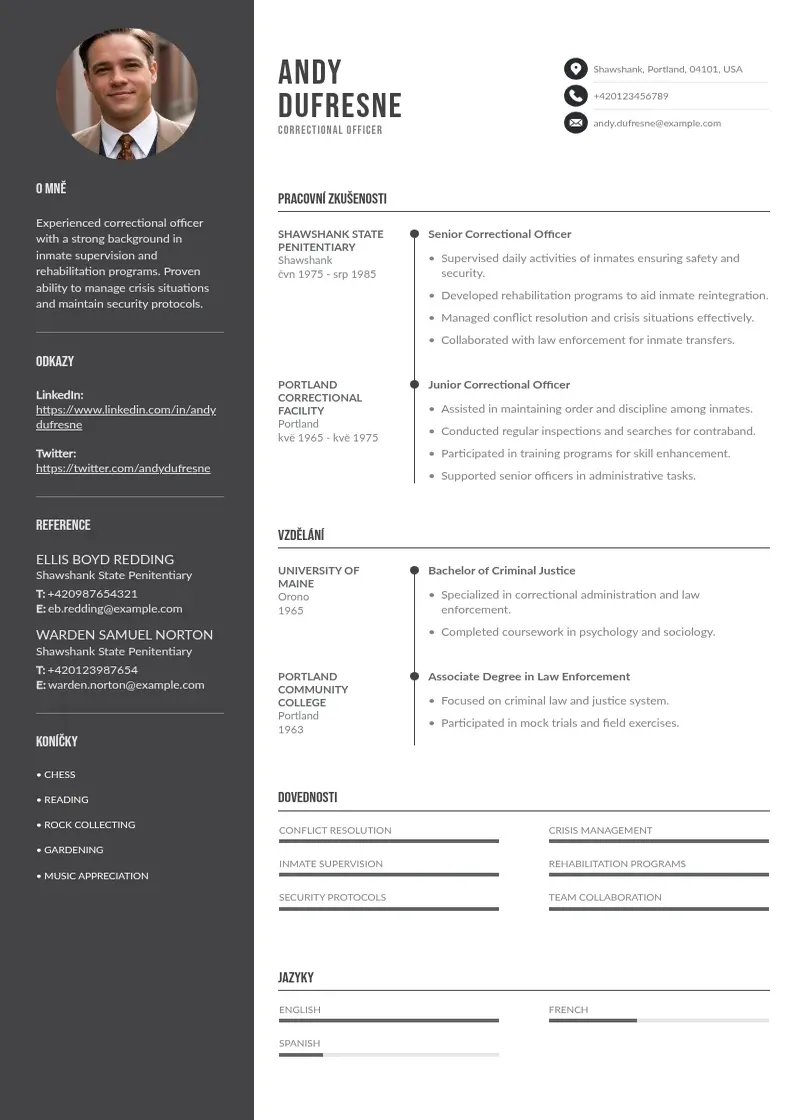 Divu kolonnu Napravny dustojnik zivotopis CV piemērs