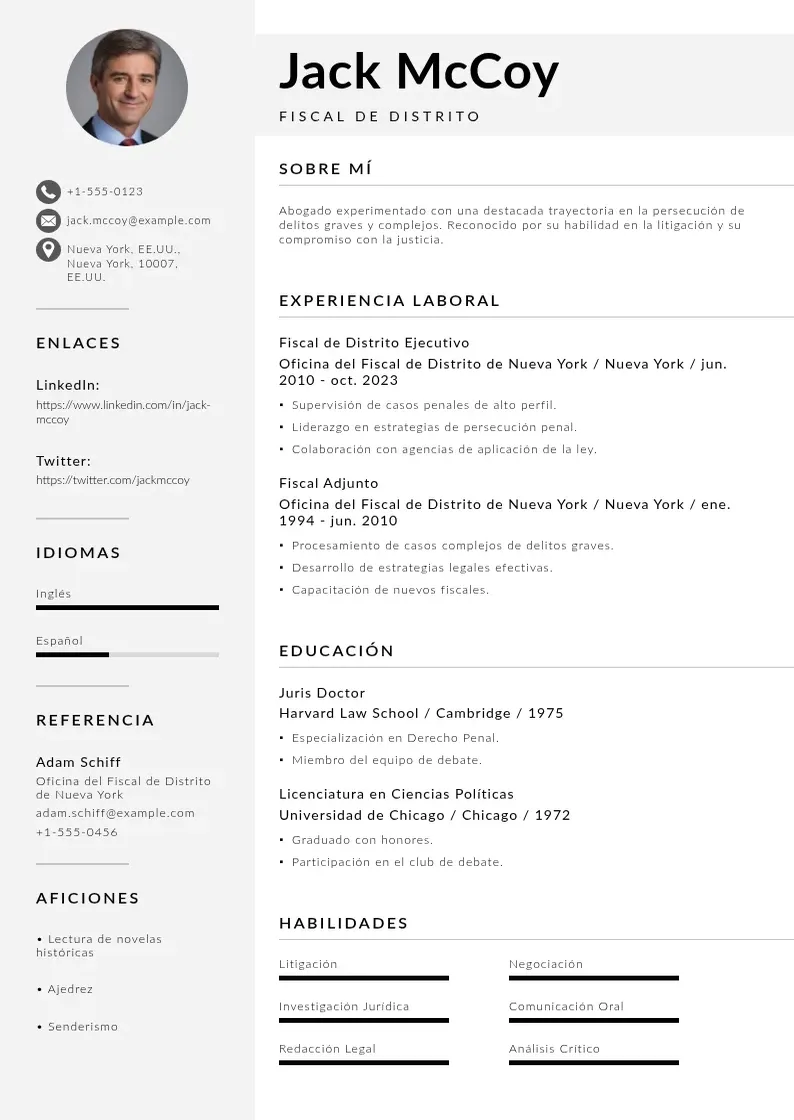 two column curriculum-de-abogado resume example