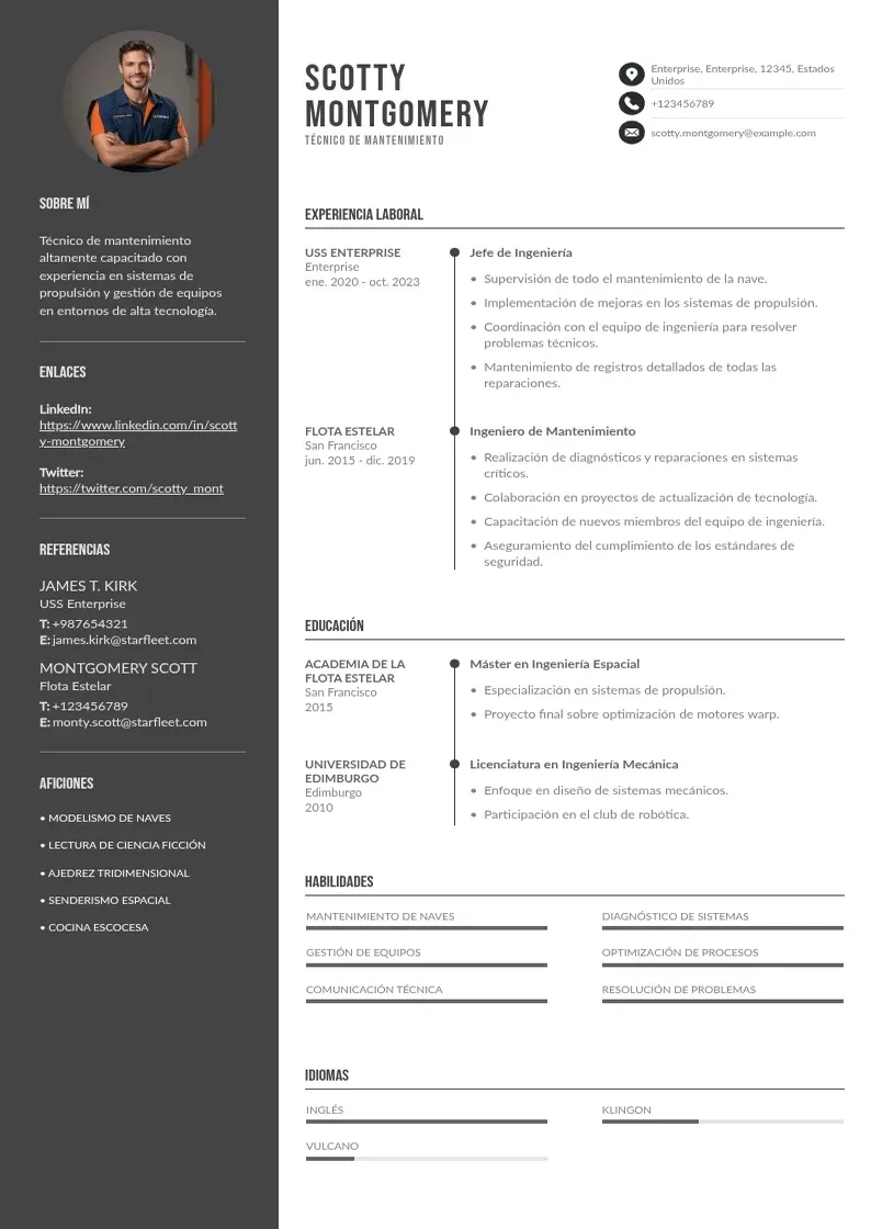 two column curriculum-de-tecnico-de-mantenimiento resume example