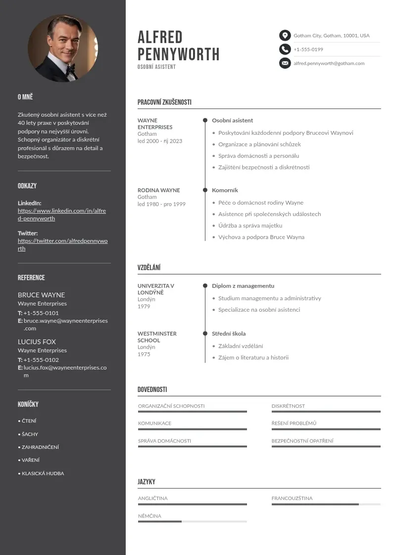 Divu kolonnu Zivotopis osobniho asistenta CV piemērs
