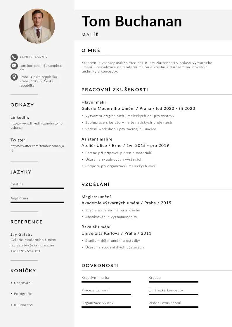 Mūsdienīga Malir zivotopis CV veidne
