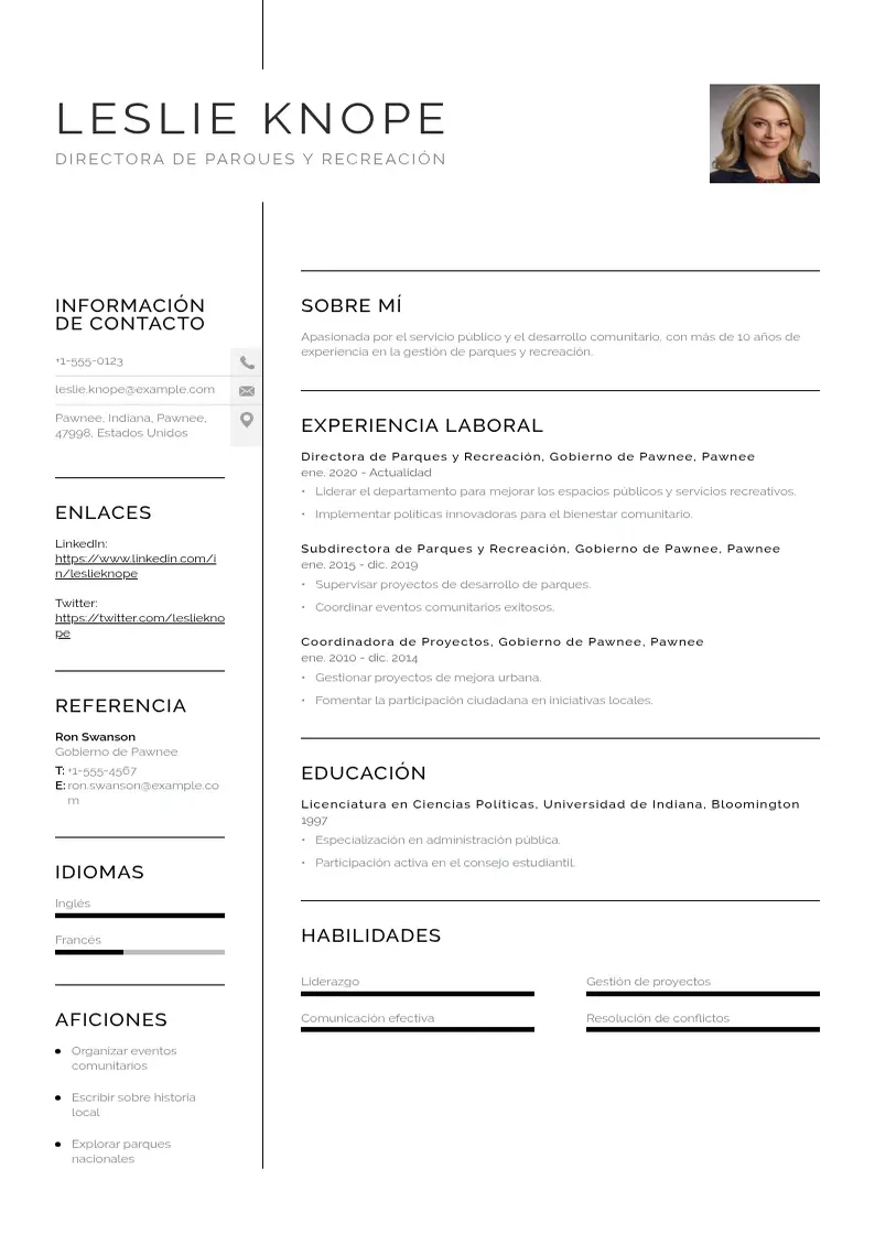 two column cv-en-espanol-ejemplo resume example