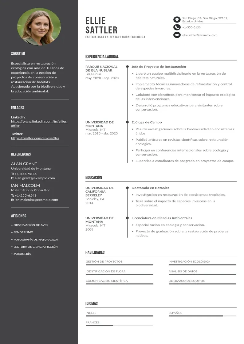 two column especialista-en-restauracion-ecologica resume example
