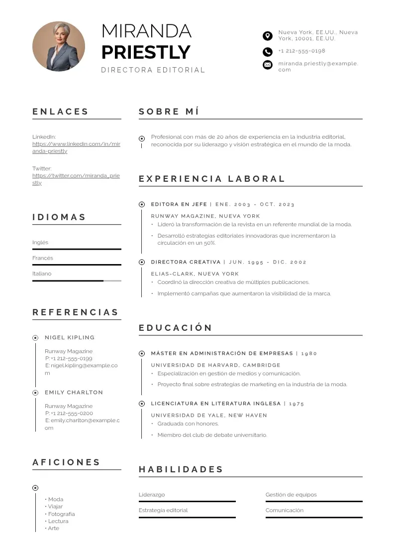 two column curriculum-vitae-empresarial resume example