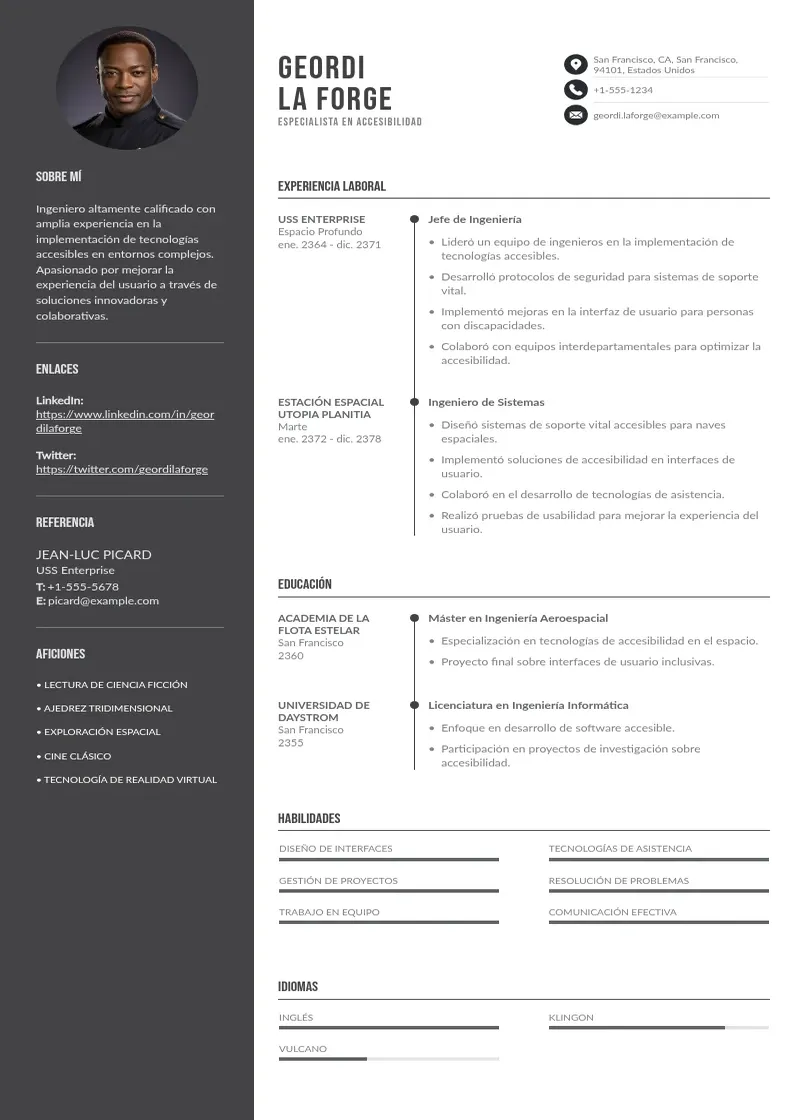 two column especialista-en-accesibilidad resume example